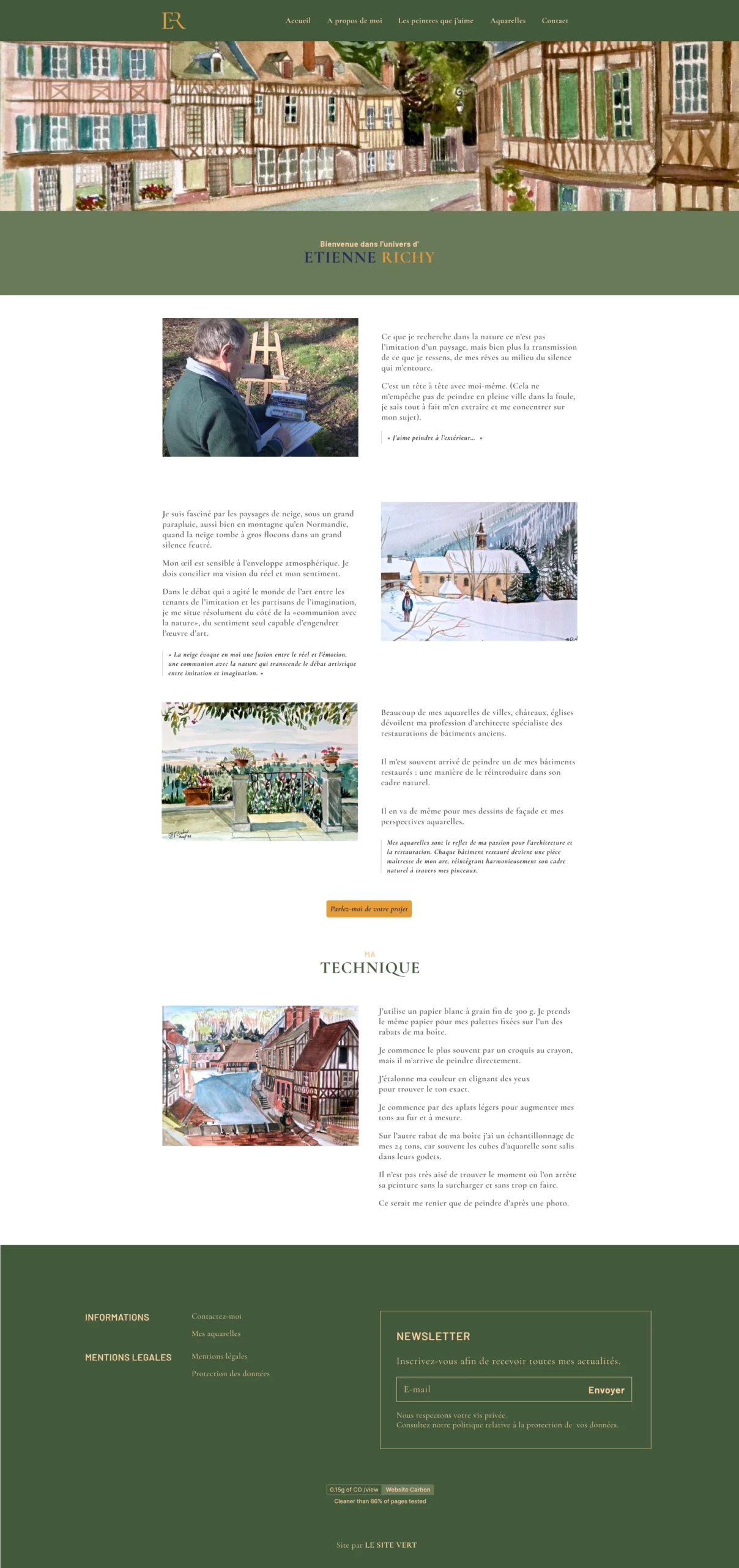 page a propos - site web - Etienne Richy